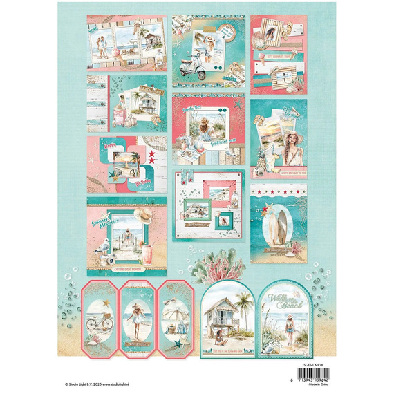 Zestaw papierów i elementów do scrapbookingu A4 - Summer Celebration