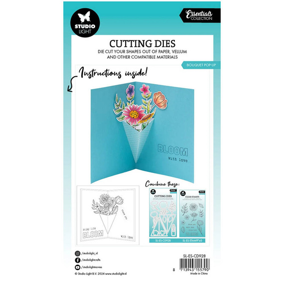 Wykrojnik do papieru - StudioLight - Bouquet pop-up kwiaty w rożku