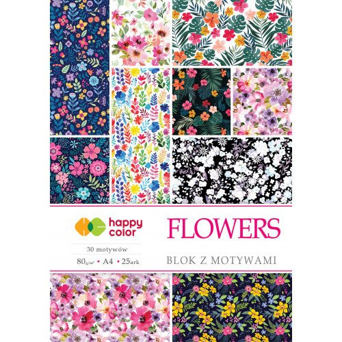 Blok z motywami Flowers A4