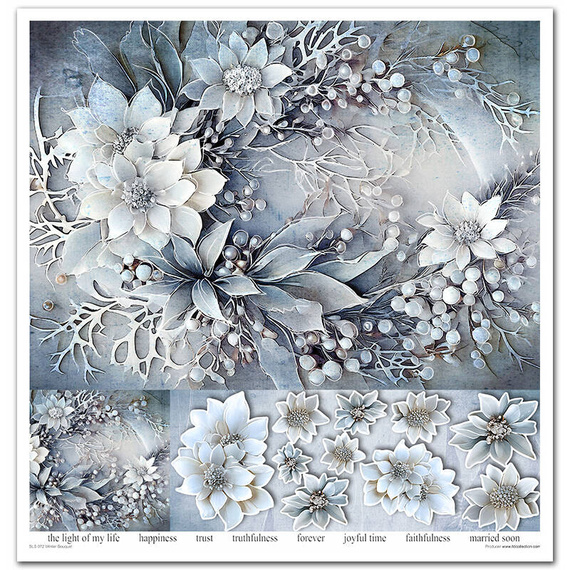 Zestaw papierów do scrapbookingu 30x30 - Itd Collection - Winter Bouquet