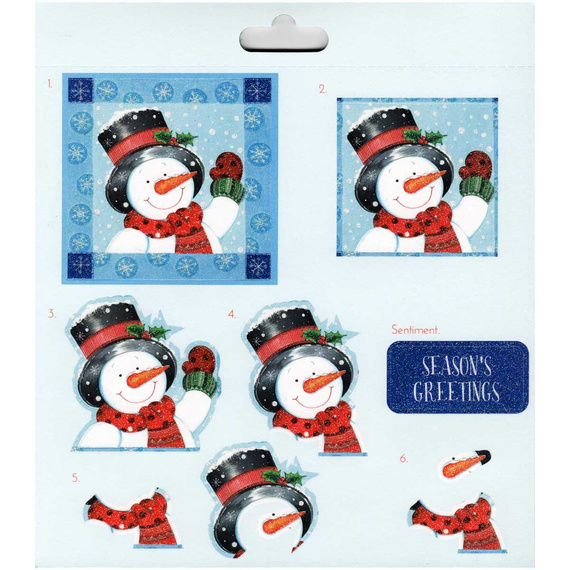 Zestaw papierów i elementów Christmas Decoupage & Paper Pad - Red