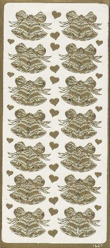 Naklejka ozdobna - Dzwonki podwójne - złote