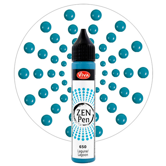 Farba z aplikatorem do robienia kropek Zen Pen - Viva Decor - Niebieski