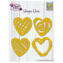 Wykrojnik do papieru - Nellie`s - SD336 serca Doodle Hearts