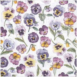 Serwetka 33x33cm - Pansy All Over Bratki