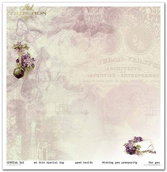 Zestaw papierów do scrapbookingu 30x30 - Itd Collection - Flower Post Violet