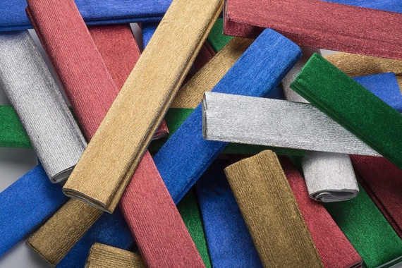 Bibuła marszczona 25x100cm - mix metaliczny