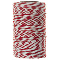Sznurek bawełniany biało- czerwony 2mm 50m