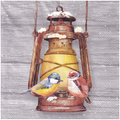 Serwetka 33x33cm - Birds on Lamp ptaszki na lampie