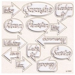 Tekturka Strzałki słówka handscript font po polsku - Scrapiniec