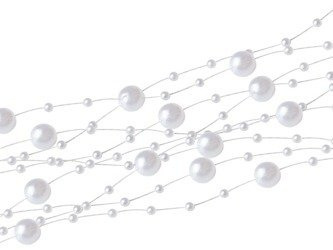 Girlanda perłowa biała 1,3 m