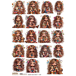 Papier ryżowy A4 - Scraplove - Sweet Girl Boho 1 dziewczynki boho