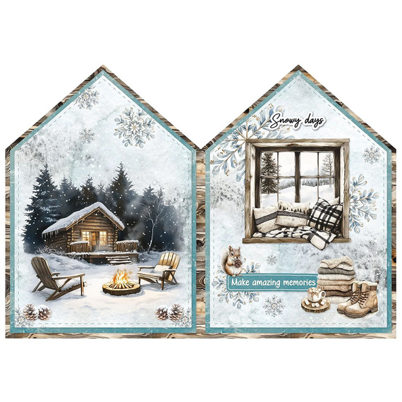 Zestaw papierów do scrapbookingu z elementami A4 - Snowy Winter Days