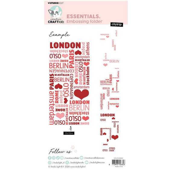 Folder do wytłaczania - StudioLight - Citytrip nazwy miast serca