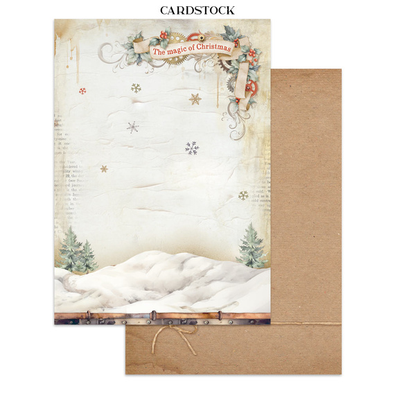 Zestaw papierów, naklejek i elementów Junk Journal - Gear Up For Christmas - Stamperia