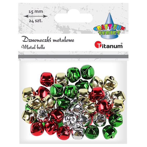Dzwoneczki metalowe ozdobne 15mm 24szt