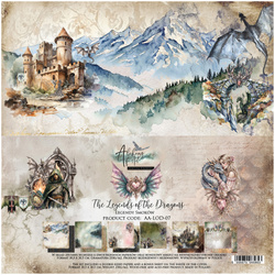 Zestaw papierów do scrapbookingu 30x30 - Alchemy of Art - The Legends of the Dragons