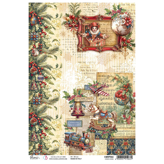 Papier ryżowy do decoupage A4 - Ciao Bella - Toy Shop Hidden Gems