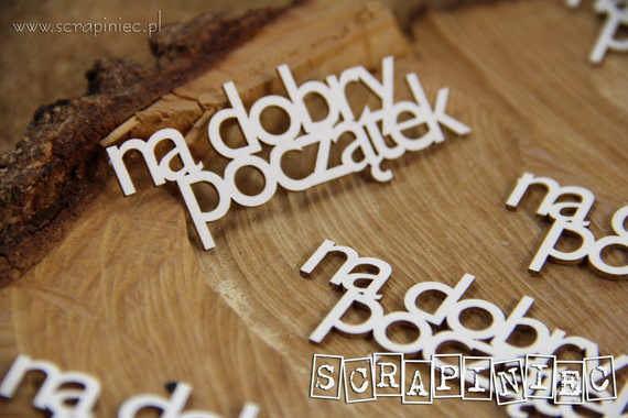 Tekturka - Na dobry początek - zestaw 10 napisów - Scrapiniec