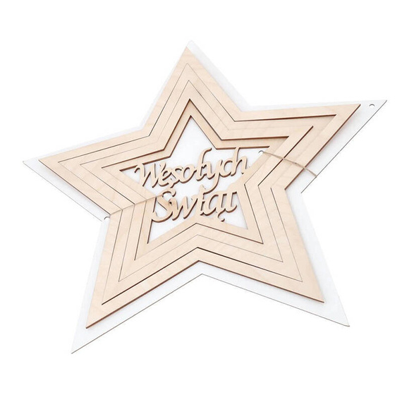 Drewniany łapacz snów 35cm - Zestaw obręczy Wesołych Świąt