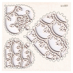 Tekturka - Tatting Christmas - małe serca - Scrapiniec