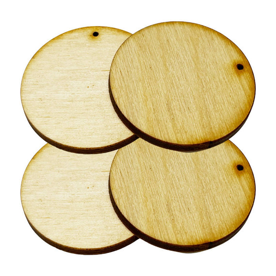 Drewniane koło zawieszka kolczyki 4 szt. 2,5cm Decor