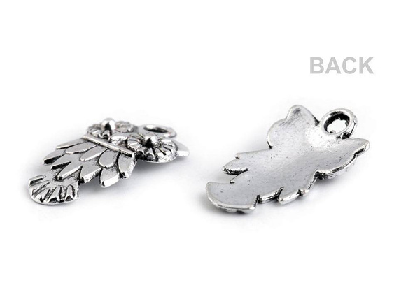 Zawieszka metalowa sowa 11x18mm - 5 szt