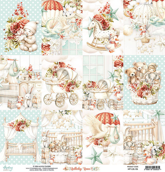 Papier do scrapbookingu 30x30 - Mintay - Lullaby Lane 06