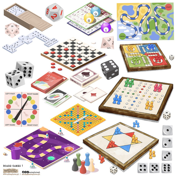 Naklejki papierowe - ScrapLove - Board Games 1