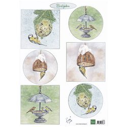 Arkusz A4 - Marianne Design - Tiny's birds feeding - ptaszki