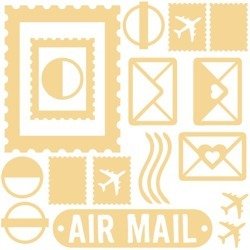 Chipboard 15x15 - Air Mail - 7 Dots Studio