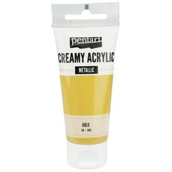 Farba akrylowa creamy acrylic metaliczna złoto/gold 60ml - Pentart