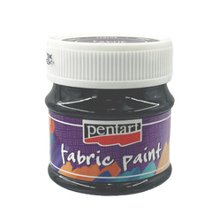 Farba do tkanin - fabric paint - czarna / black 50ml - Pentart