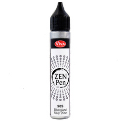 Farba z aplikatorem do robienia kropek Zen Pen - Viva Decor - Srebrny