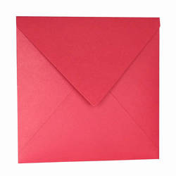 Koperta do kartki czerwona 15x15 - Rzeczy z papieru