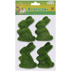 Króliczki flokowane 8cm - 4 szt