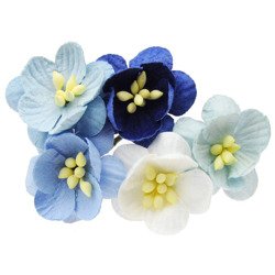 Kwiaty wiśni - mix niebieski - 50szt