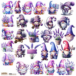 Naklejki - ScrapLove - Gnomes Lavender