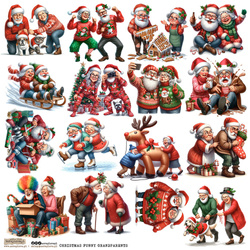 Naklejki papierowe - ScrapLove - Christmas Funny Grandparents 1 dziadkowie