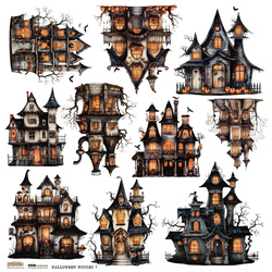 Naklejki papierowe - ScrapLove - Halloween Houses 1 nawiedzone domy