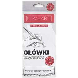 Ołówki grafitowe do szkicowania LoveArt 12 sztuk