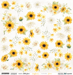 Papier 30x30 - ScrapAndMe - Sunflowers Flowers - arkusz do wycinania