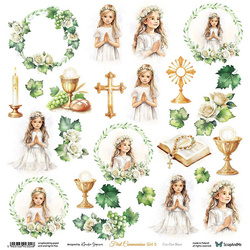 Papier do scrapbookingu 30x30 - ScrapAndMe - First Communion girl 5 - arkusz do wycinania