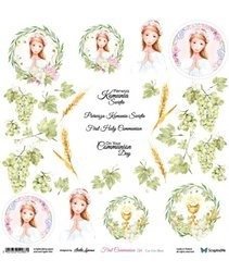 Papier do scrapbookingu 30x30 - ScrapAndMe - First Communion girl - arkusz do wycinania