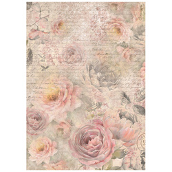 Papier ryżowy A4 - Stamperia - Shabby Rose różane tło