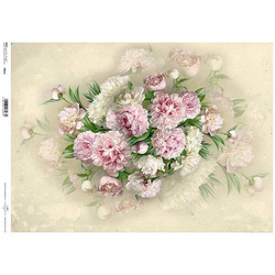 Papier ryżowy do decoupage A3 ITD-061L, kwiaty, Peonie