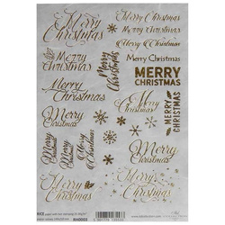 Papier ryżowy do decoupage z Hot-Printem A5 ITD-RH003 Merry Christmas