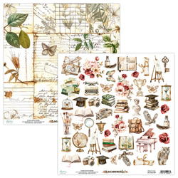 Papier z emementami do scrapbookingu 30x30 - Mintay - Academia