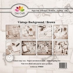 Papiery do scrapbookingu 15x15cm - Dixi Vintage Background/Brown