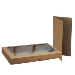 Pudełko DL z okienkiem + baza do kartki kraft (11x22x2,5) - Rzeczy z papieru